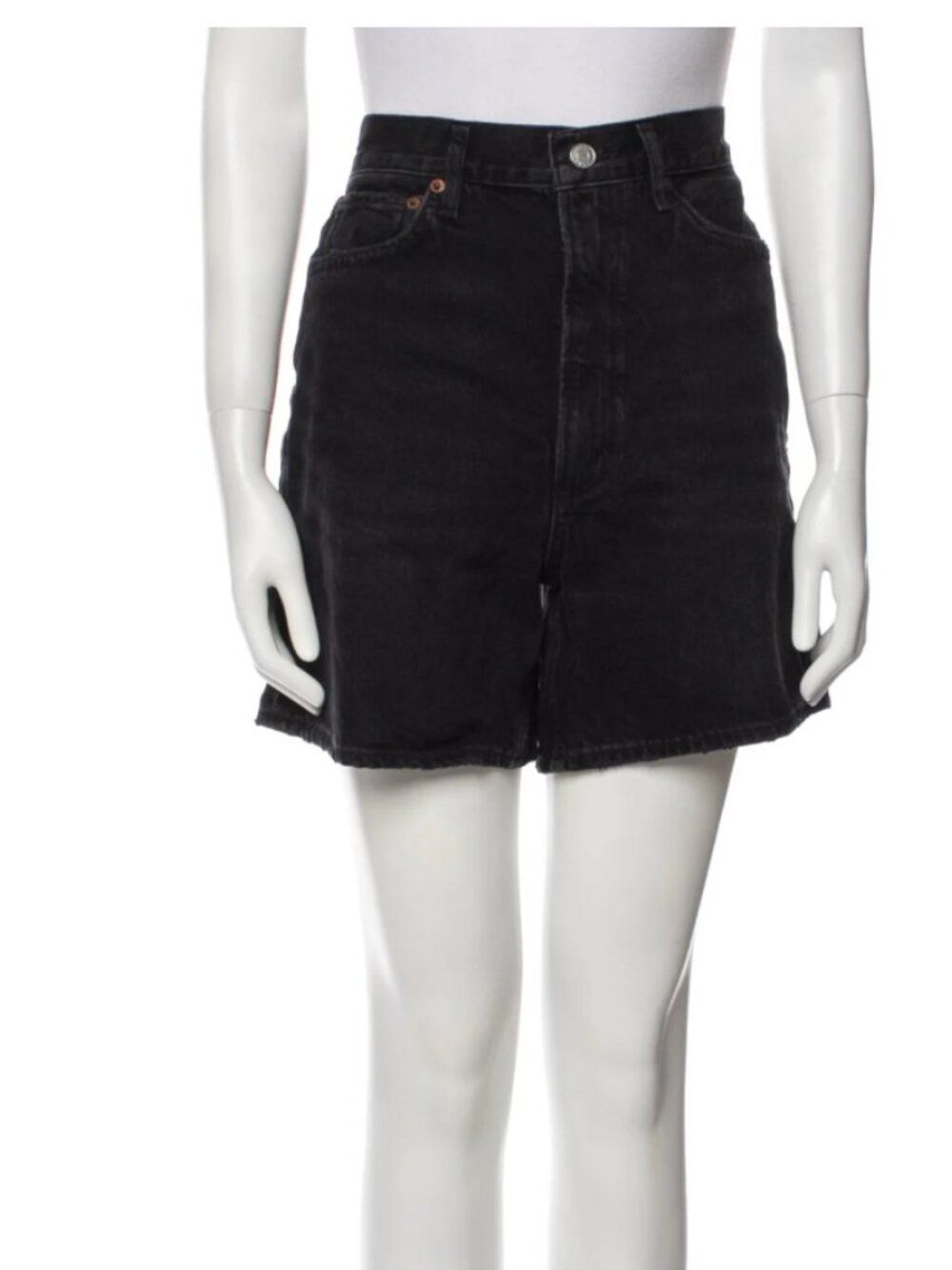 Agolde Dame Black Denim Shorts High-Rise Size 27